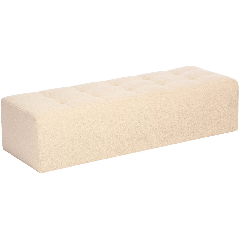 Desser Furniture Medium Rectangular Latte Boucle Fabric Ottoman Image 2