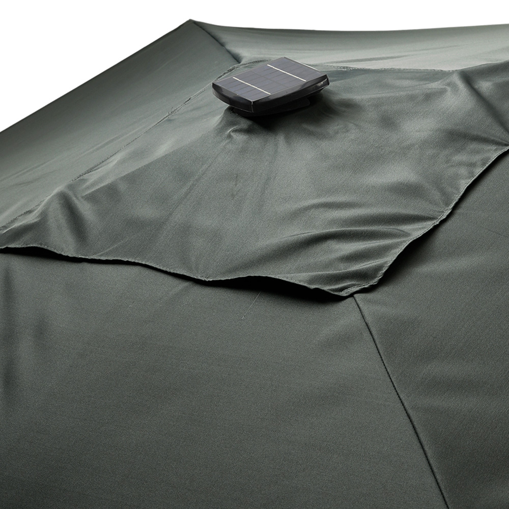 Living and Home Dark Grey Square LED Rotatable Cantilever Parasol with Base 3m Image 4