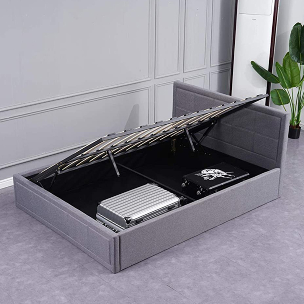 Portland Double Grey Fabric Ottoman Bed Image 6