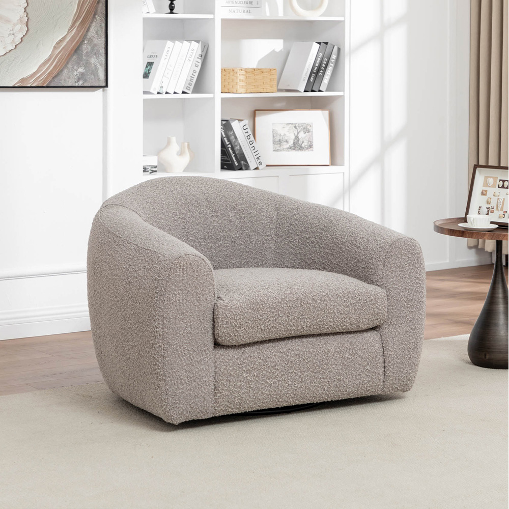 Sutton Taupe Boucle Swivel Accent Chair Image 3