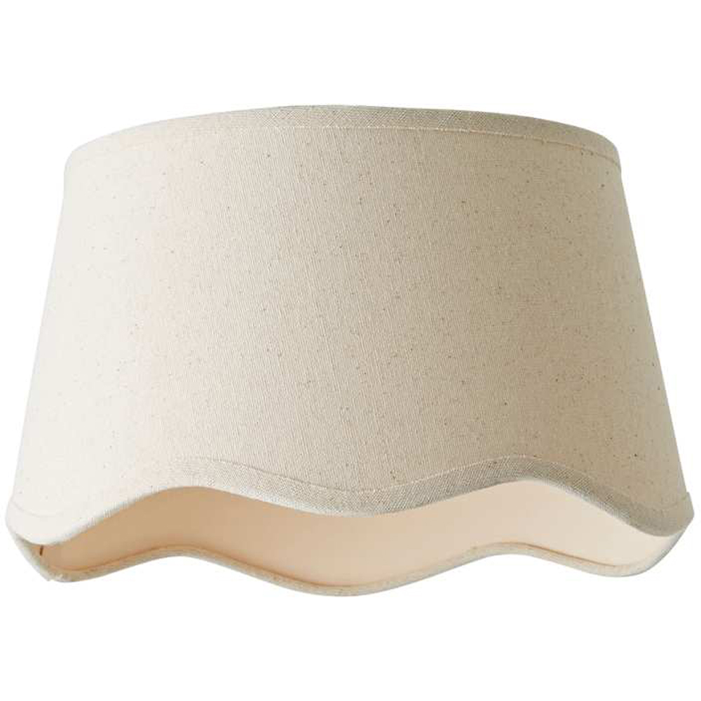 ValueLights Mabel Natural Linen Scallop Edge Small Lamp Shade Image 1