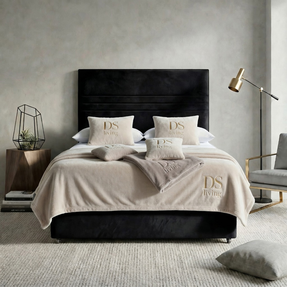 DS Living Harrington Double Black Plush Divan Bed Image 3