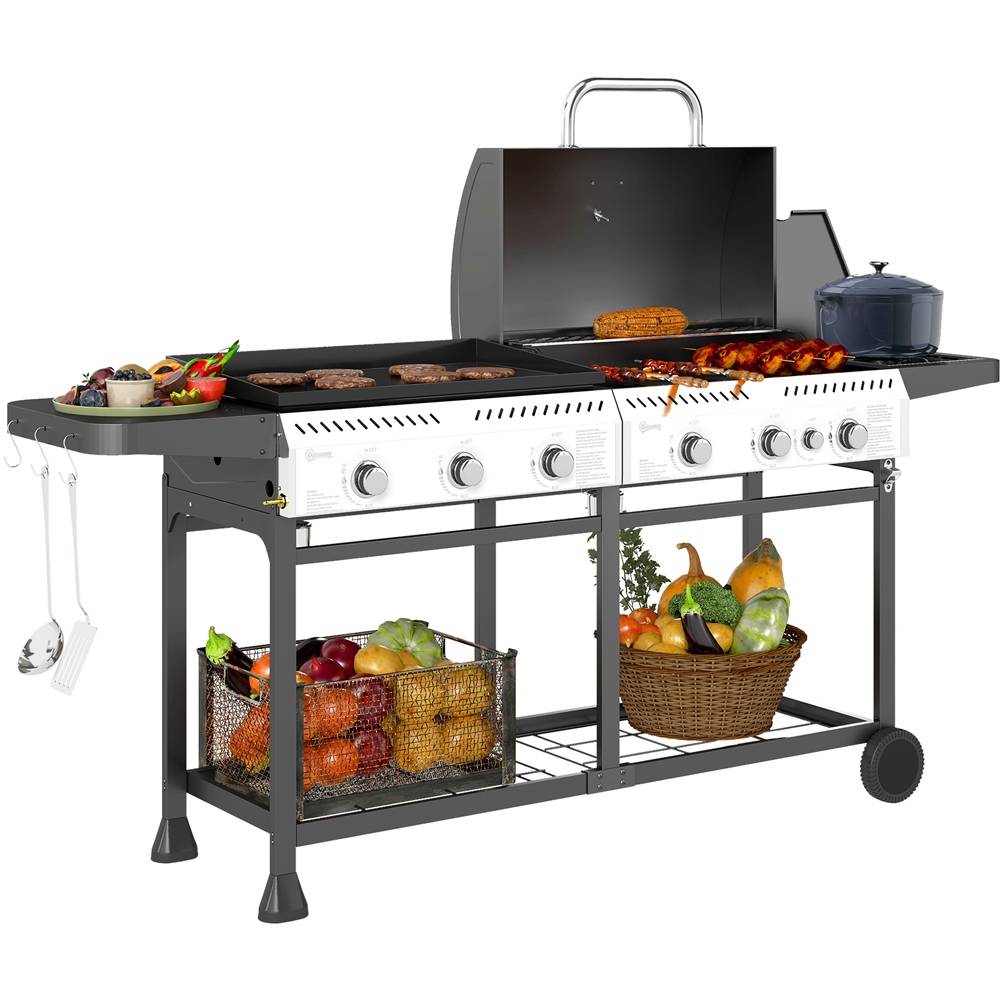 Outsunny 6+1 Burner Gas Grill and Plancha Image 3