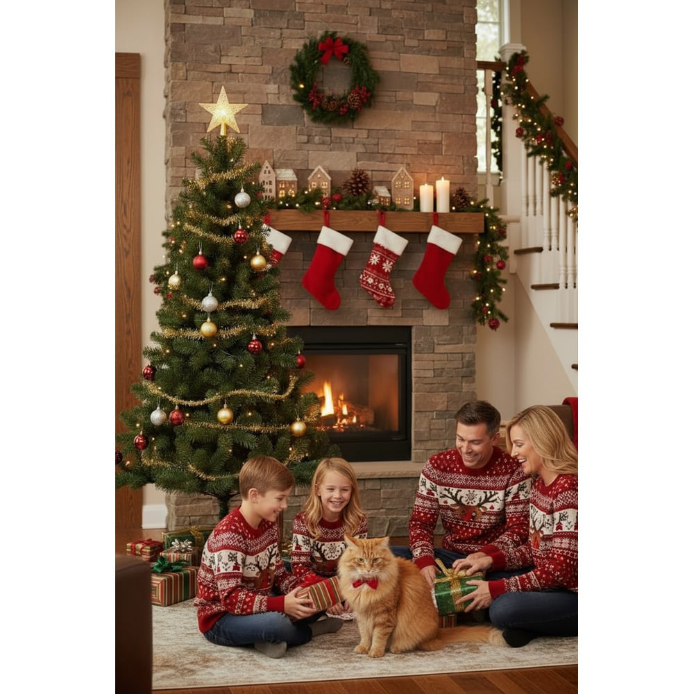 Festive Christmas 210 Warm White LED Pre-Lit Winter Fir Artificial Christmas Tree 7ft Image 4