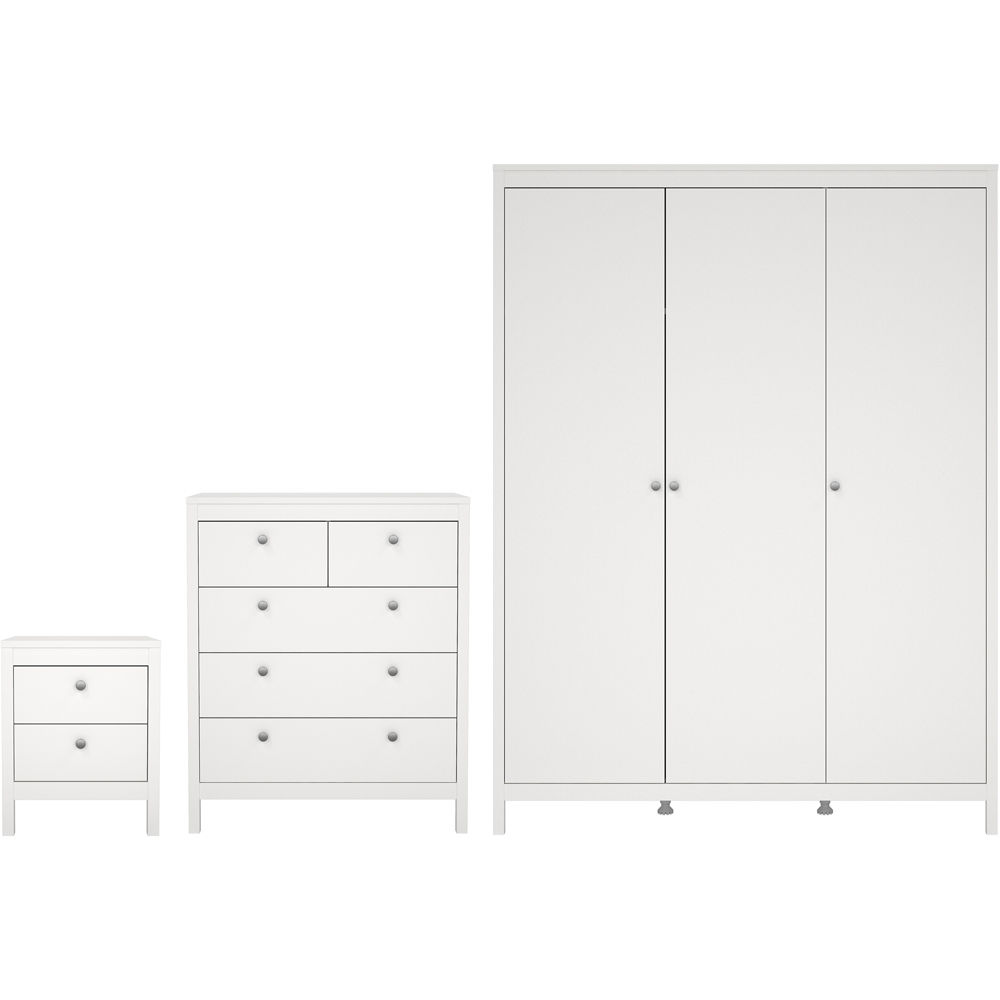 Florence Madrid White 3 Piece Bedroom Furniture Set Image 2