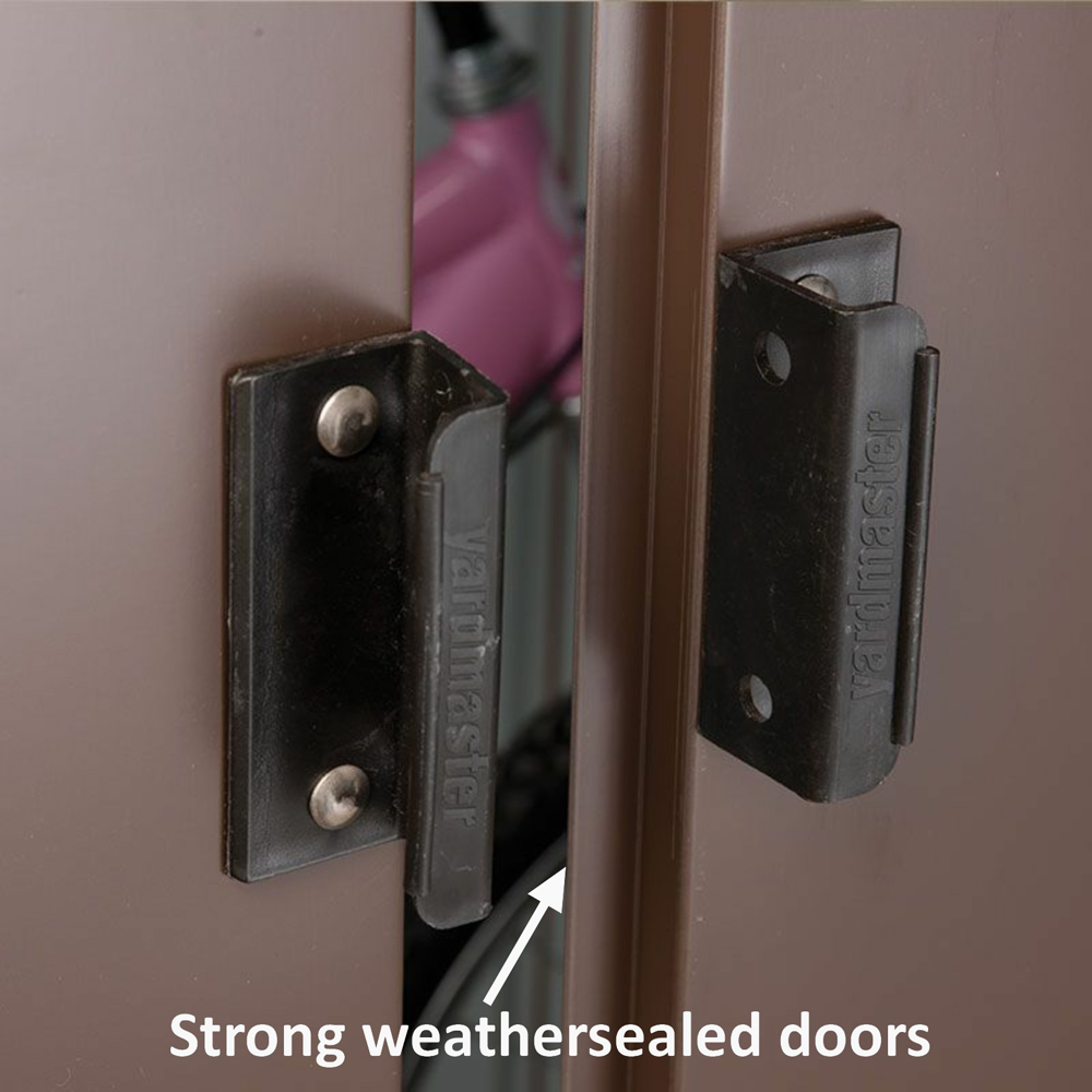 Yardmaster 10 x 12ft Woodgrain Metal Shiplap Apex Storage Shed with Floor Support Kit Image 4