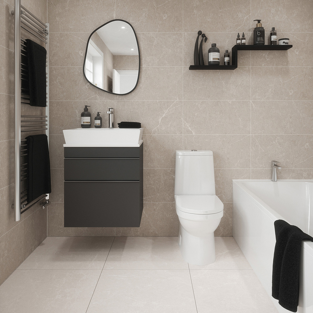 Johnson Tiles Dakota Sand Matt Rectified Floor and Wall Tile Sample 600 x 600mm Image 3