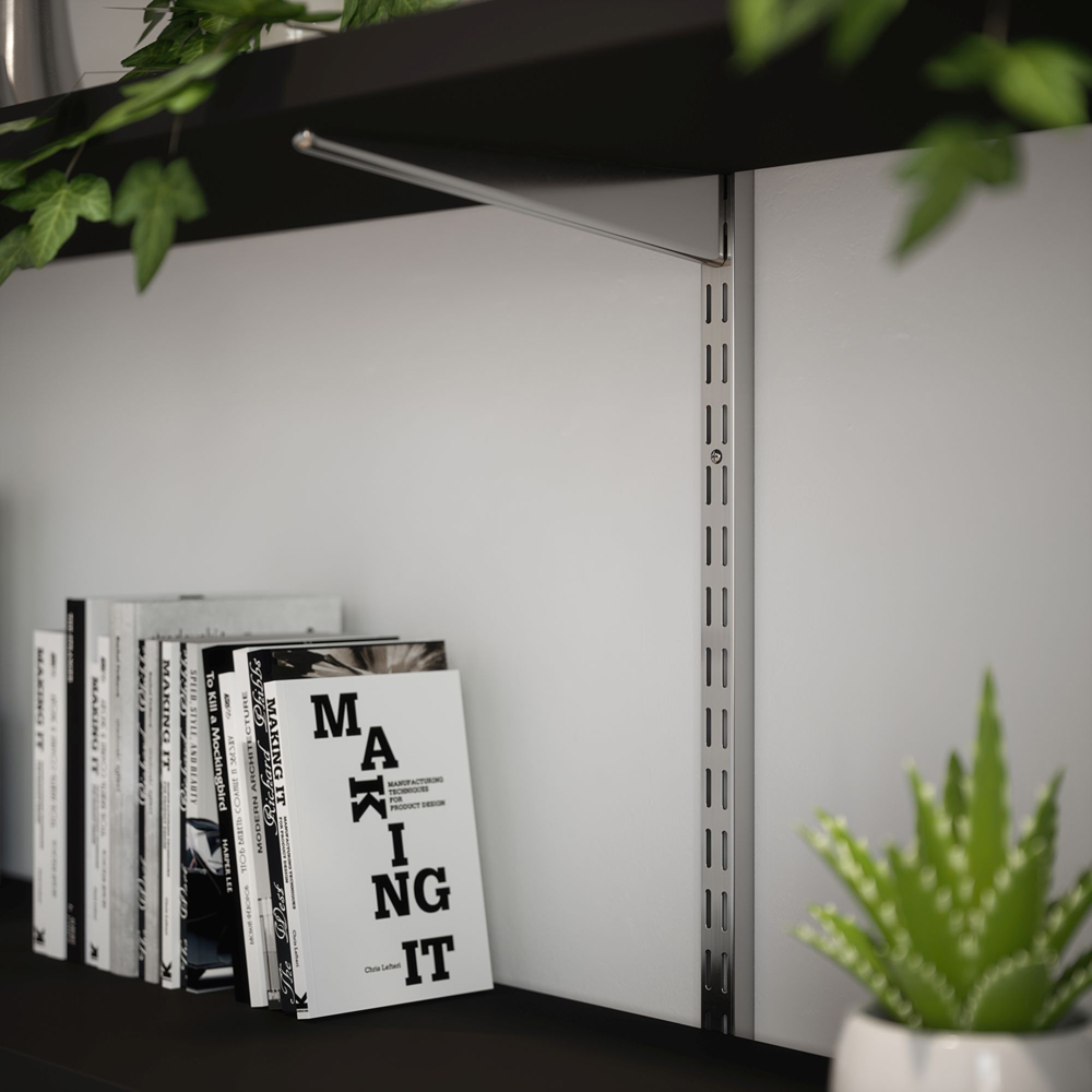 Rothley Krome Twin Slot Shelving Kit 14.5 inch Brackets and 78 inch Uprights Image 2