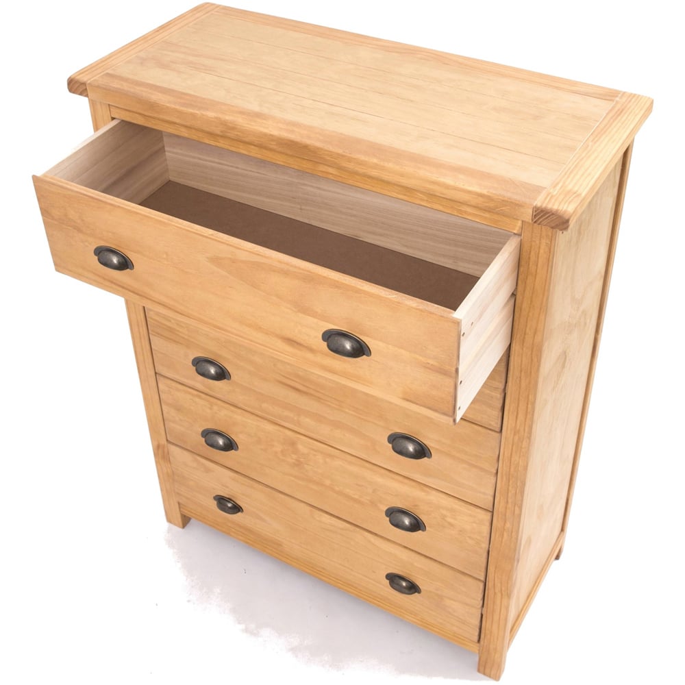 Cabinet Bits Lugo 5 Drawer Brown Brass Cup Handle Chest of Drawers Image 5