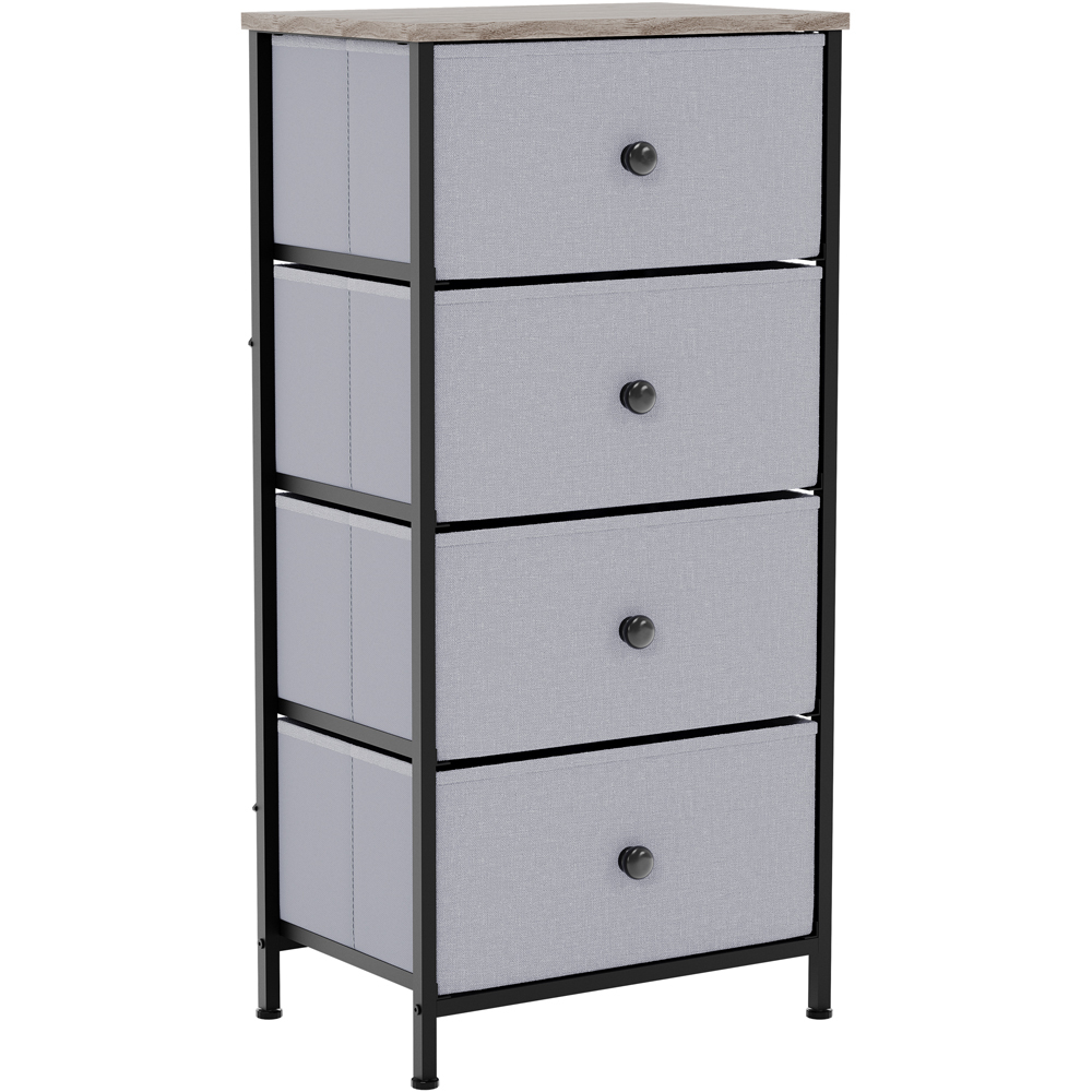Vida Designs Chorley 4 Drawer Beige and Grey Wood Fabric Chest of Drawer Image 2