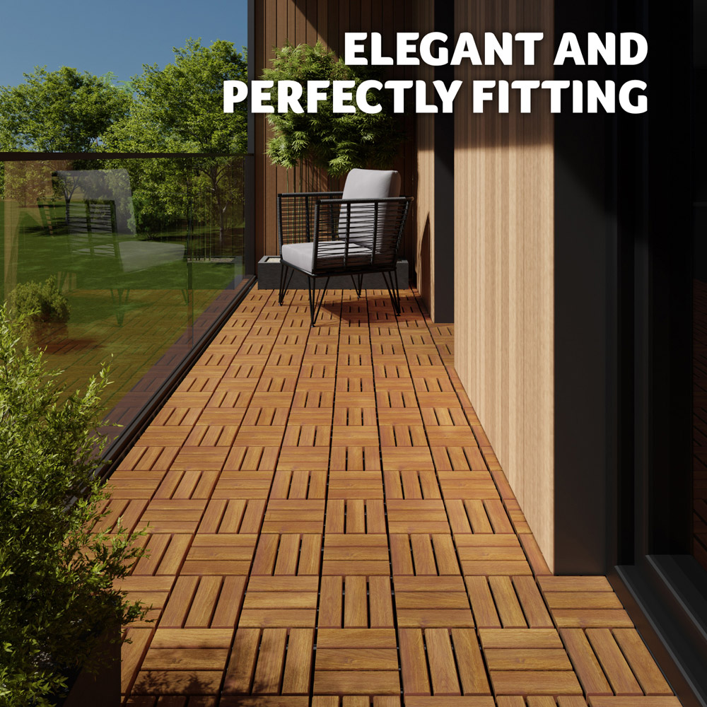tectake Tabula 12 Slats Terrace Tiles 20 Pack Image 7