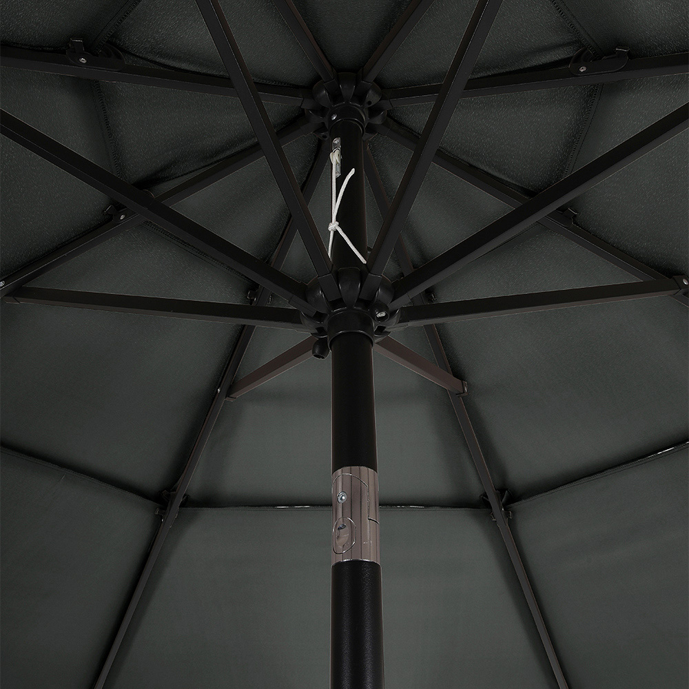 Living and Home Dark Grey 3 Tier Crank and Tilt Parasol with Rose Cement Base 3m Image 5
