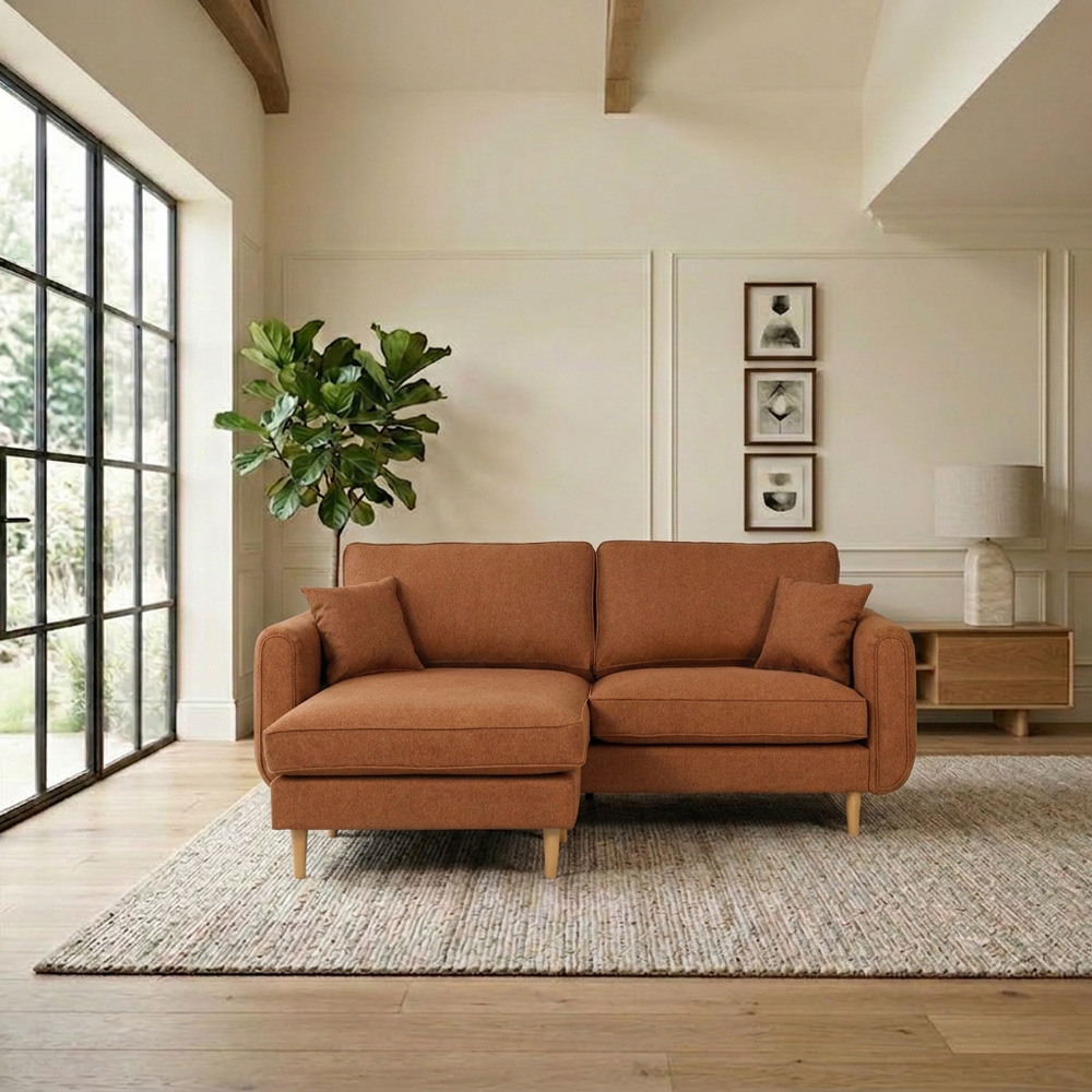 Oxford Reversible Chaise Sofa Brown Image 4