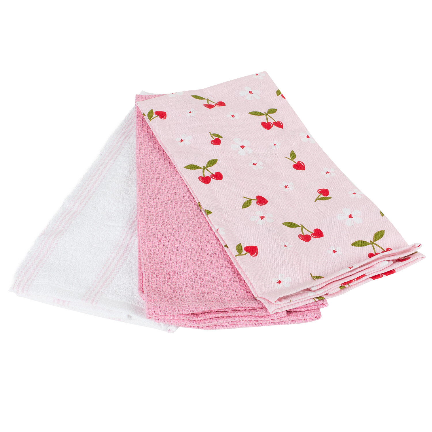 Pack of 3 Mon Cheri Tea Towels - Pink Image 5