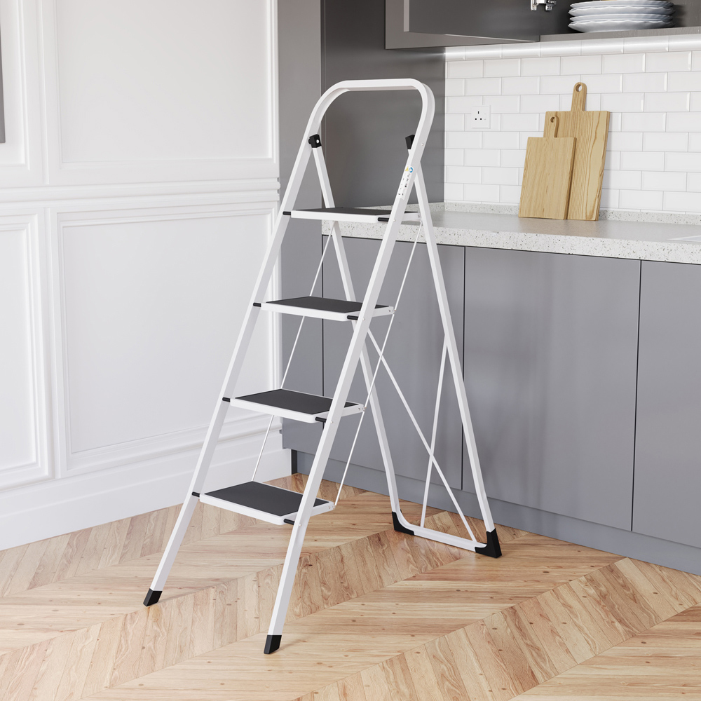 HOME VIDA White 4 Step Ladder Image 2
