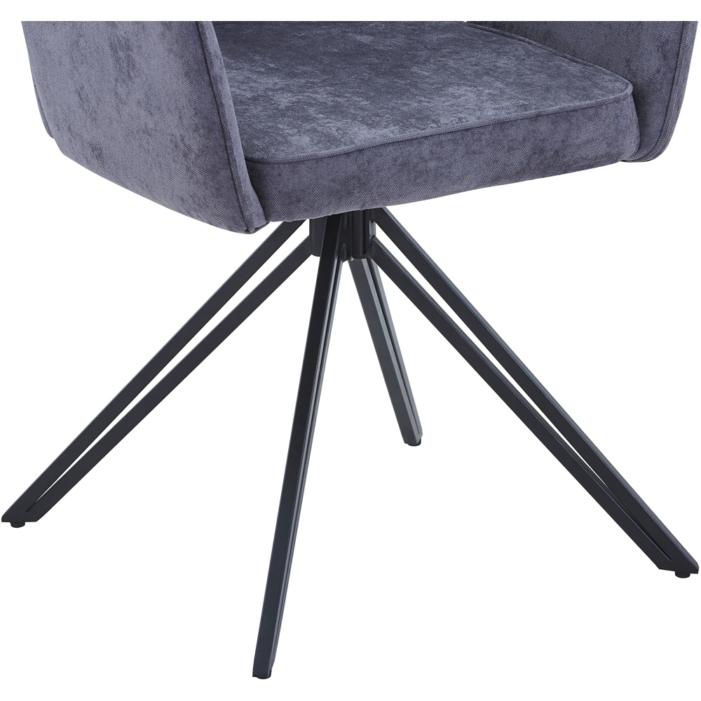Core Products Aspen Set of 2 Grey Chenille Fabric Swivel Dining Armchair Image 5