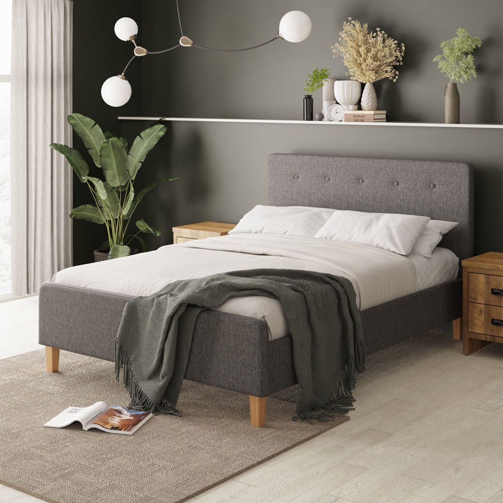 GFW Ashbourne Double Grey Bed Frame Image 9