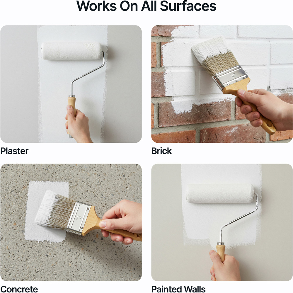 Hemway Premium White Matt Paint Mould Blocker 1L Image 5