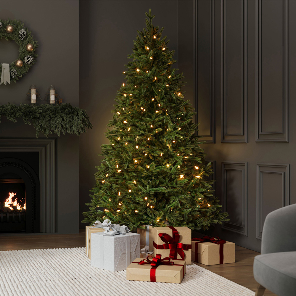 Charles Bentley Luxury Pre Lit Hinged Artificial Christmas Tree 7ft Image 2