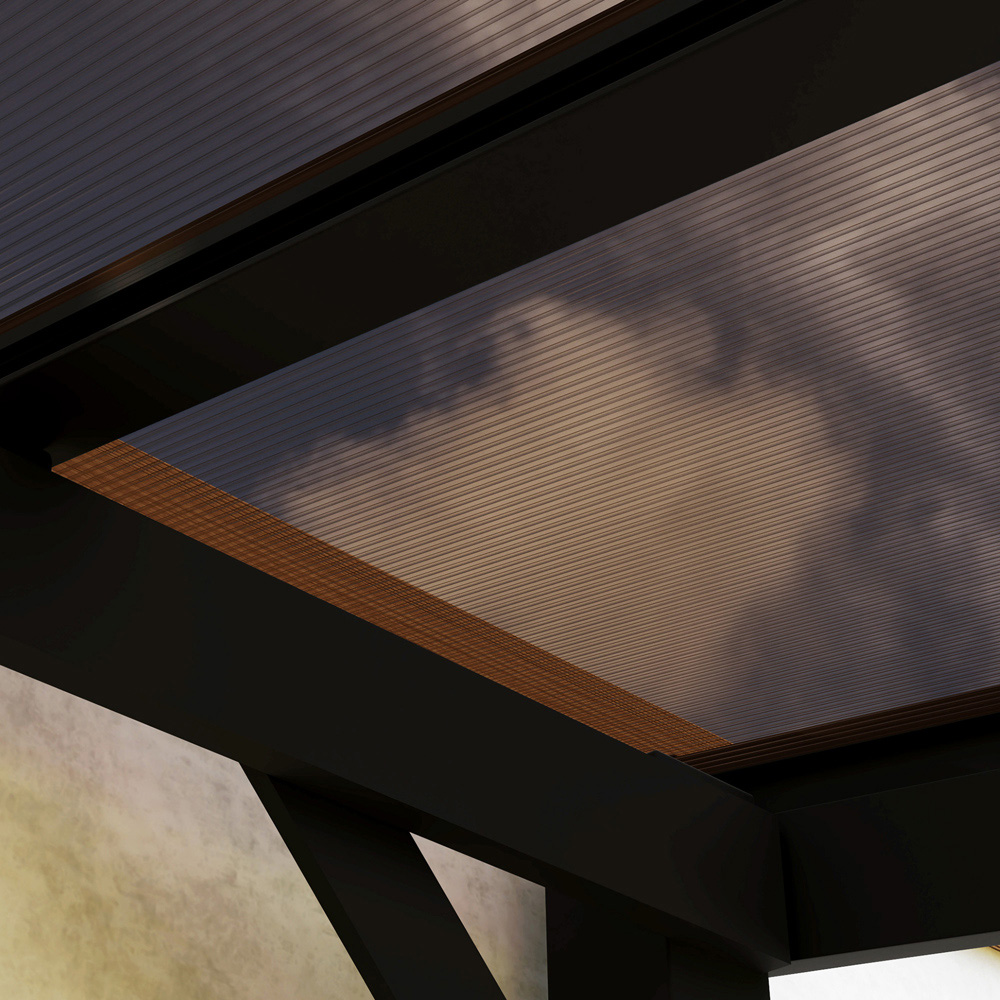 Outsunny 3 x 3m Black Pergola with Waterproof Roof Image 3