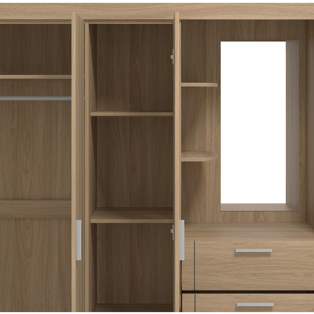 Compton 3 Door Euro Oak Combination Wardrobe Image 5