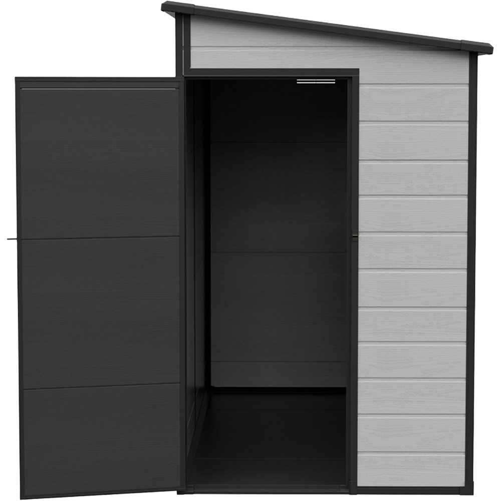 Living and Home 8 x 4ft Plastic Pent Roof Garden Storage Shed with Windows and Floor Image 4
