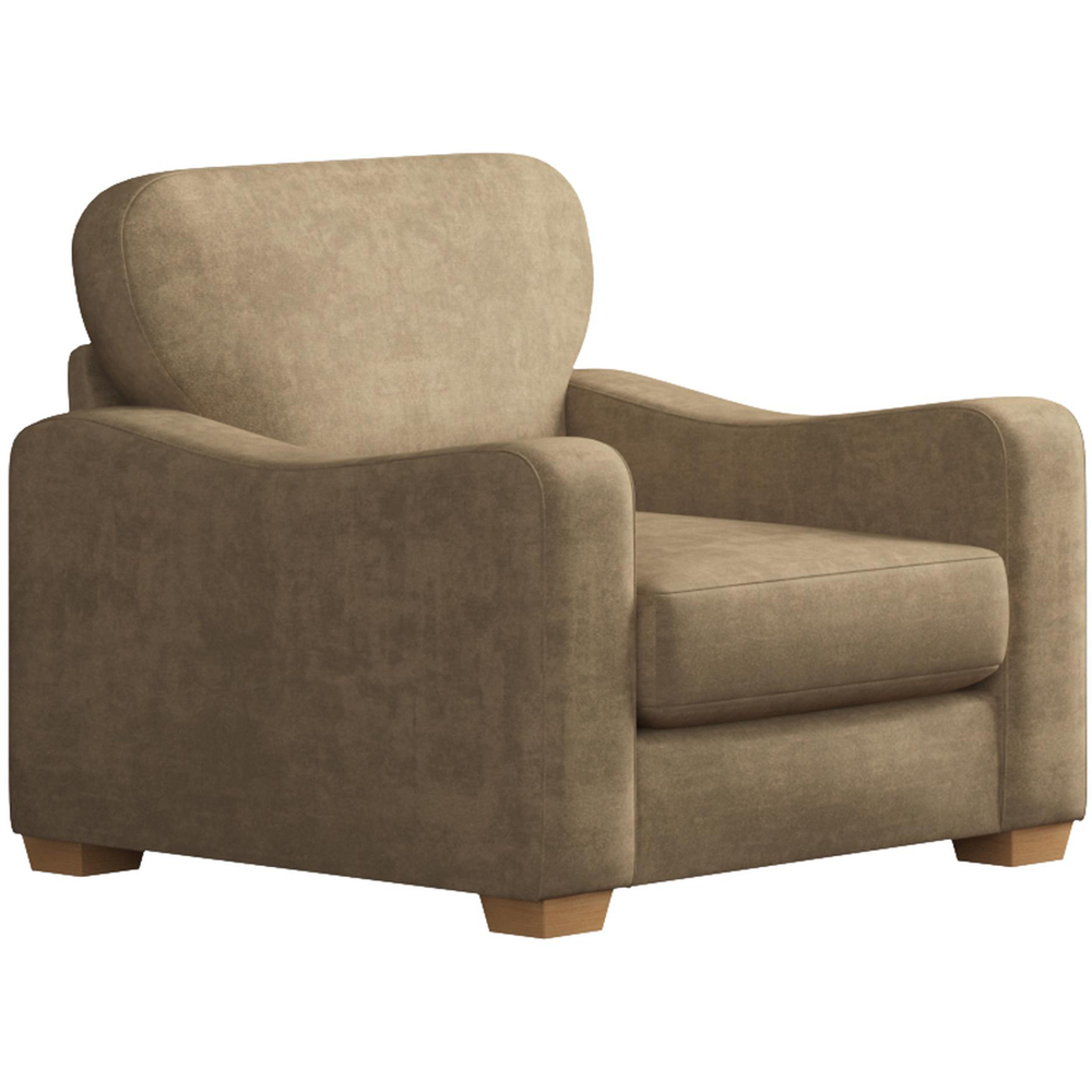 Theadford Mink Plush Velvet Fixed Back Armchair Image 3
