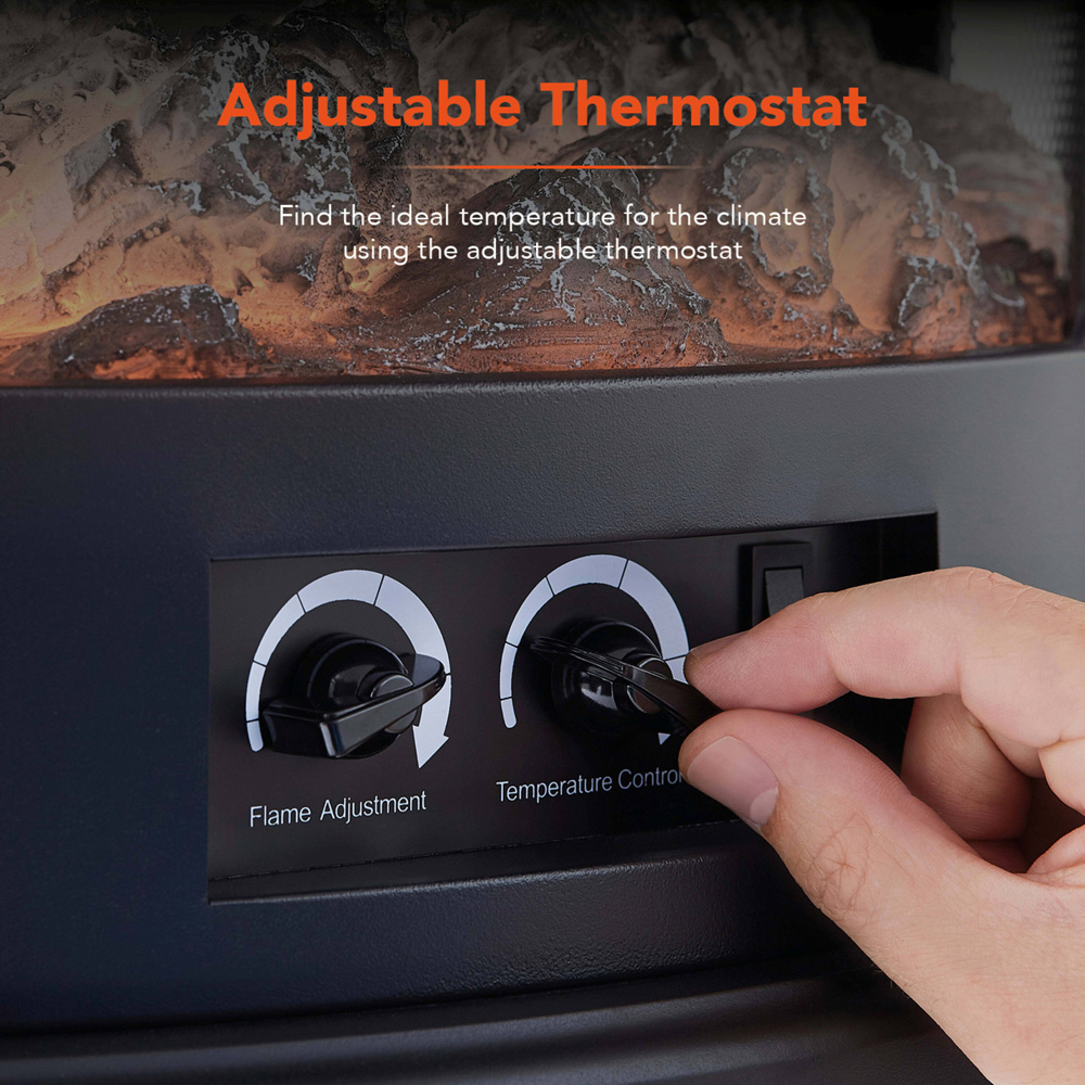 Warmlite Bath Black Stove Fire with Panoramic LED Flame Effect 1800W 11 inch Image 6