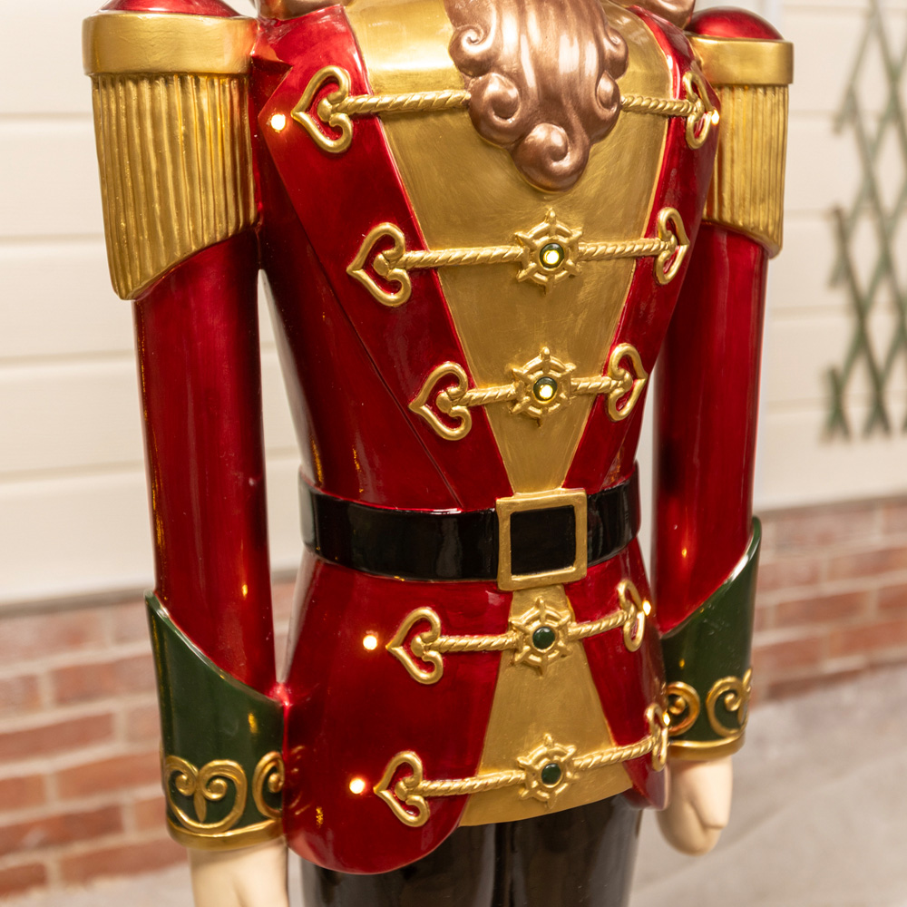 The Christmas Centre Red Black and Green LED Lights Traditional Nutcracker Soldier 5ft Image 6