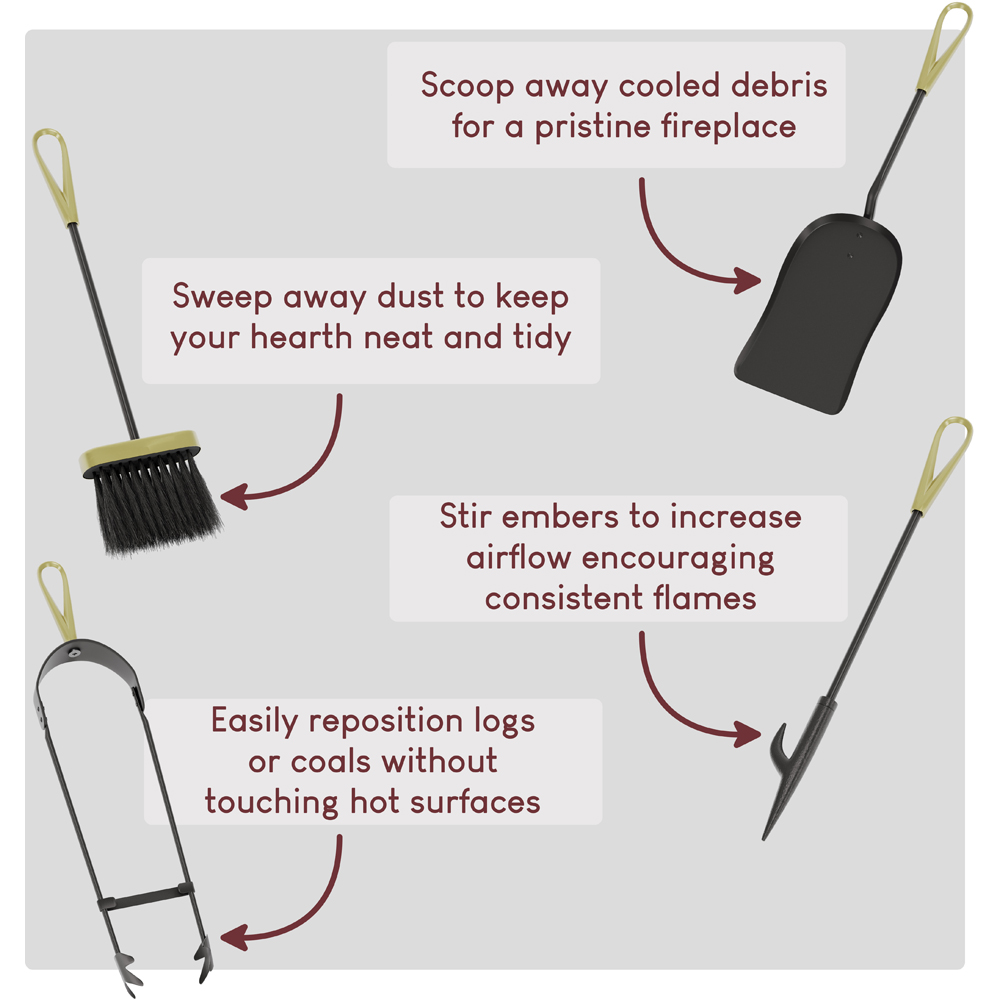 Fire Vida 5 Piece Buxton Fireside Companion Set Image 3