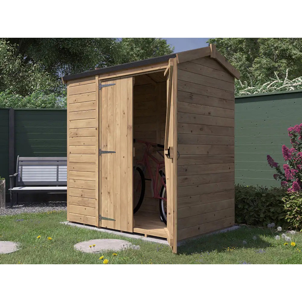Dunster House Overlord 6 x 4ft Modular Brown Superfelt Apex Garden Shed Image 3