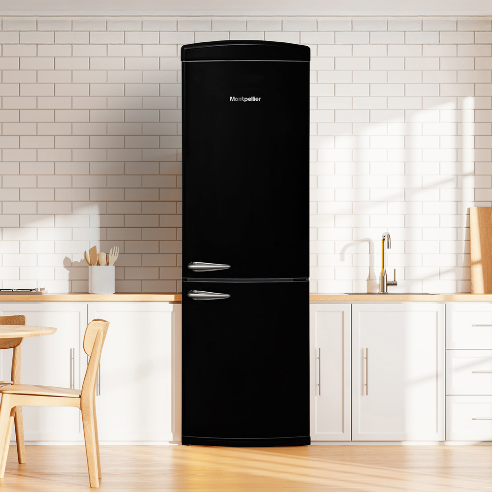 Montpellier MAB190K Black Retro Wide No Frost 295L Fridge Freezer Image 2