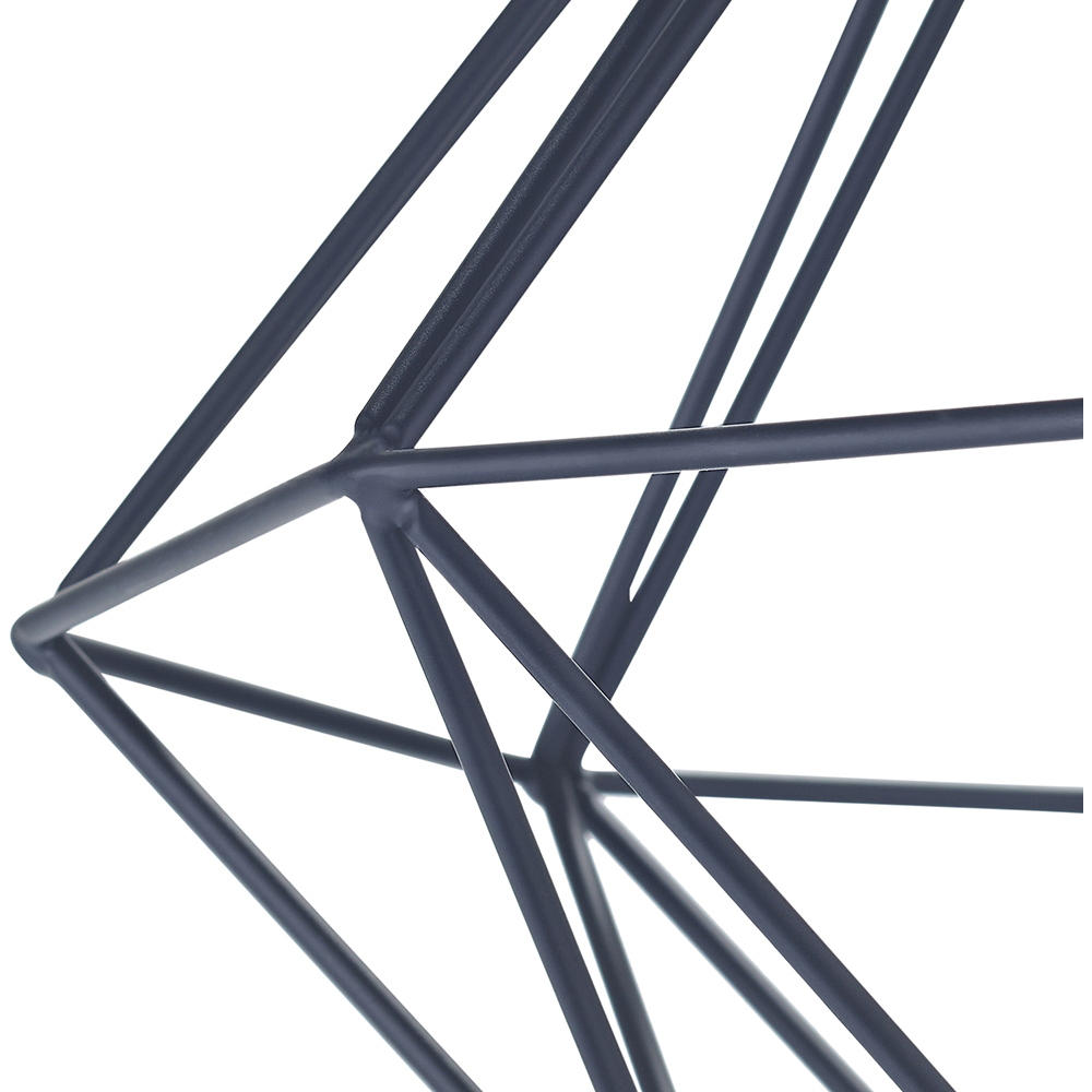 Happy Homewares Matt Black Metal Industrial Basket Cage Semi Flush Pendant Shade Image 4