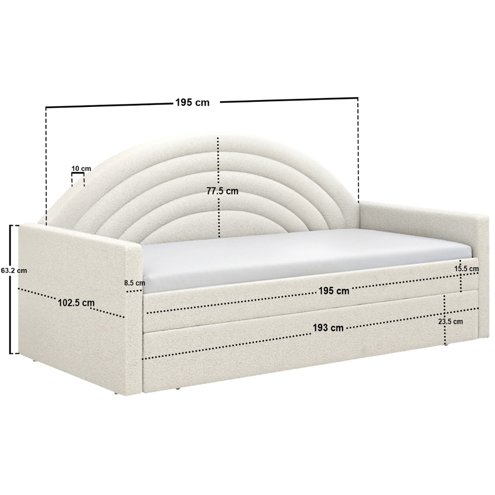 Flair Noa Beige Teddy Rainbow Day Bed with Trundle Image 7
