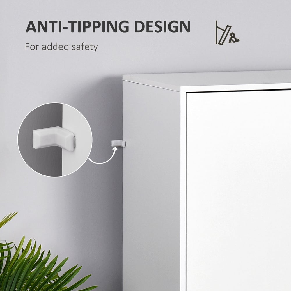 Portland 2 Door 2 Drawer White Wooden Wardrobe with Rail Image 6