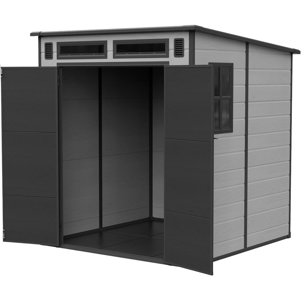 Living and Home 6 x 6ft Plastic Garden Storage Shed with Built-In Floor Image 4