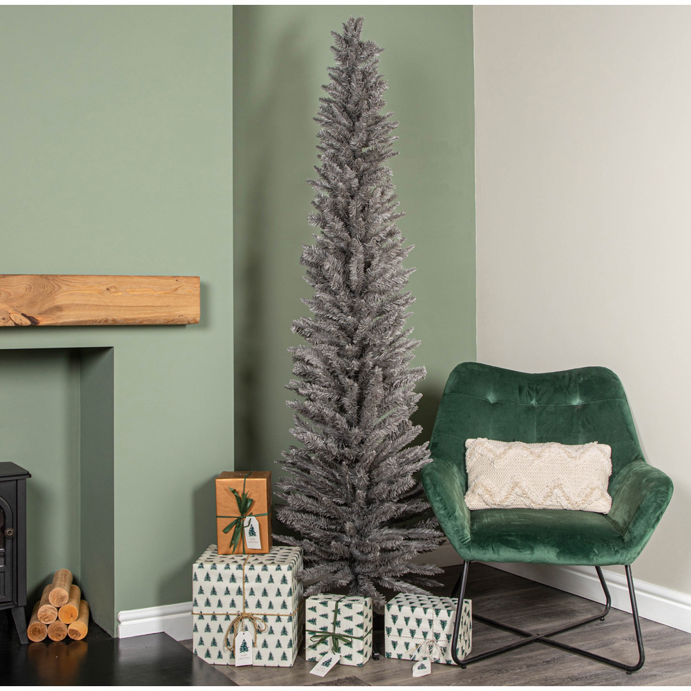 Samuel Alexander Grey Pencil Pine Artificial Christmas Tree 7ft Image 7