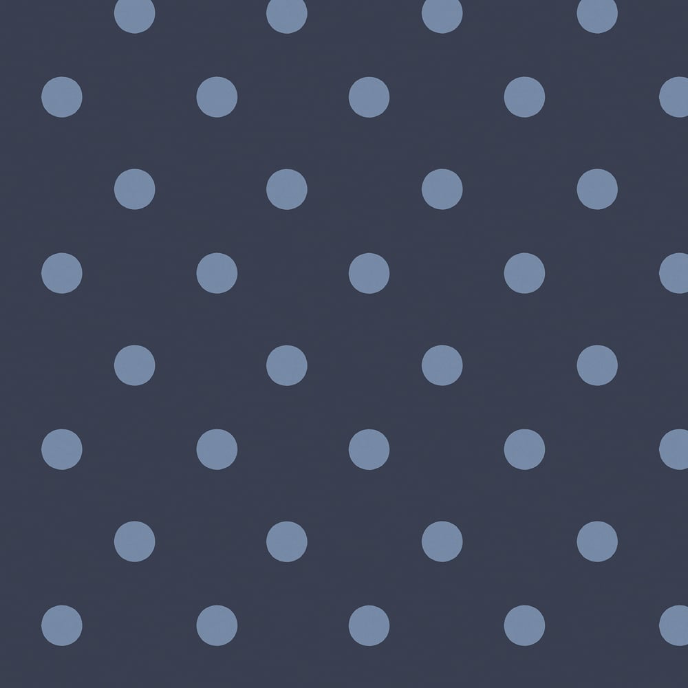 Cath Kidston Button Spot Navy Wallpaper Image 1