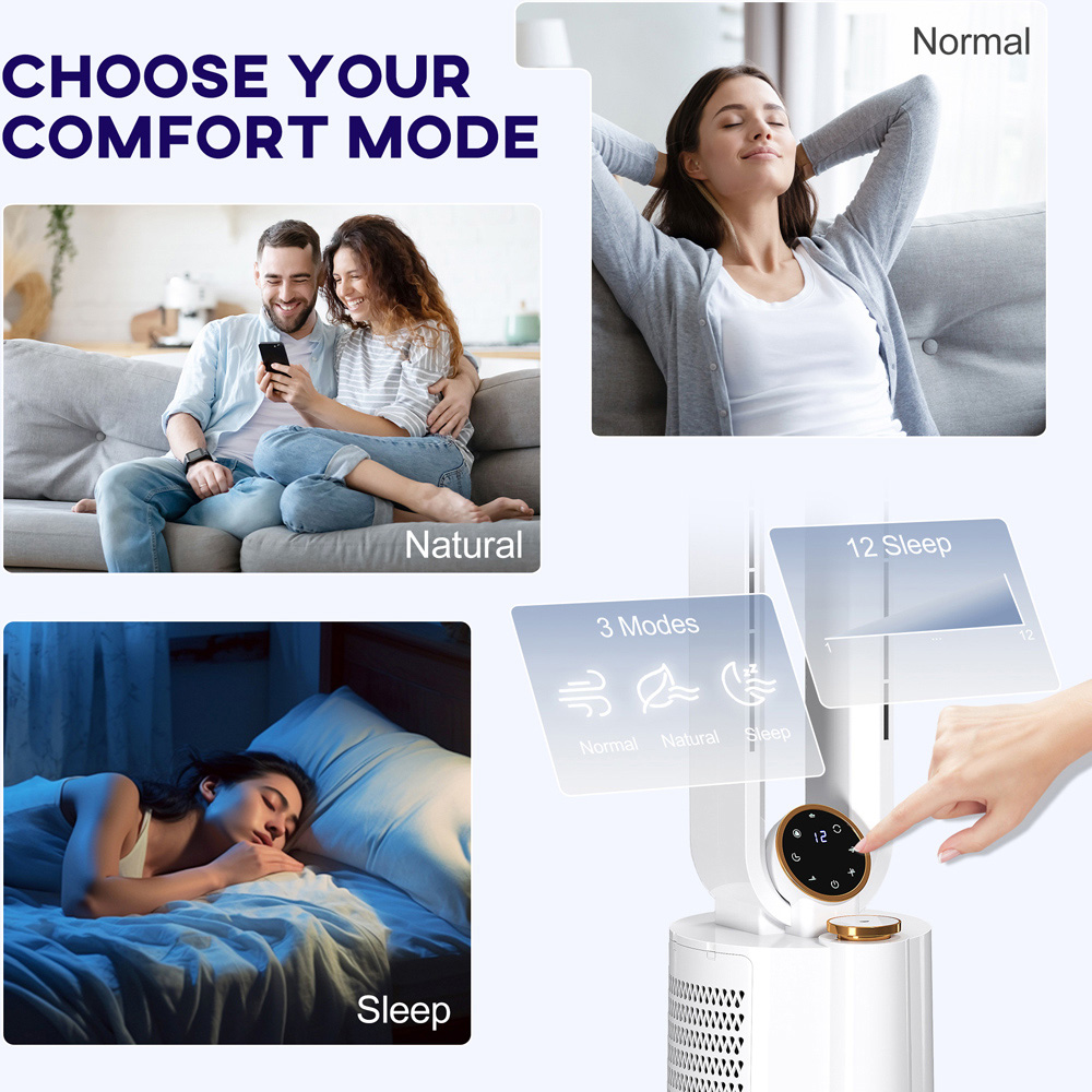 Portland Bladeless Oscillation Tower Fan 38 inch Image 6