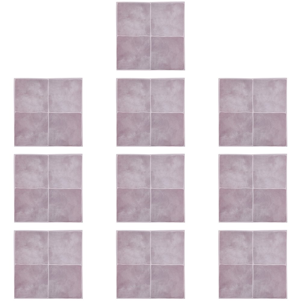 Living and Home Light Purple Square Self Adhesive Wall Sticker 10 Pack Image 2