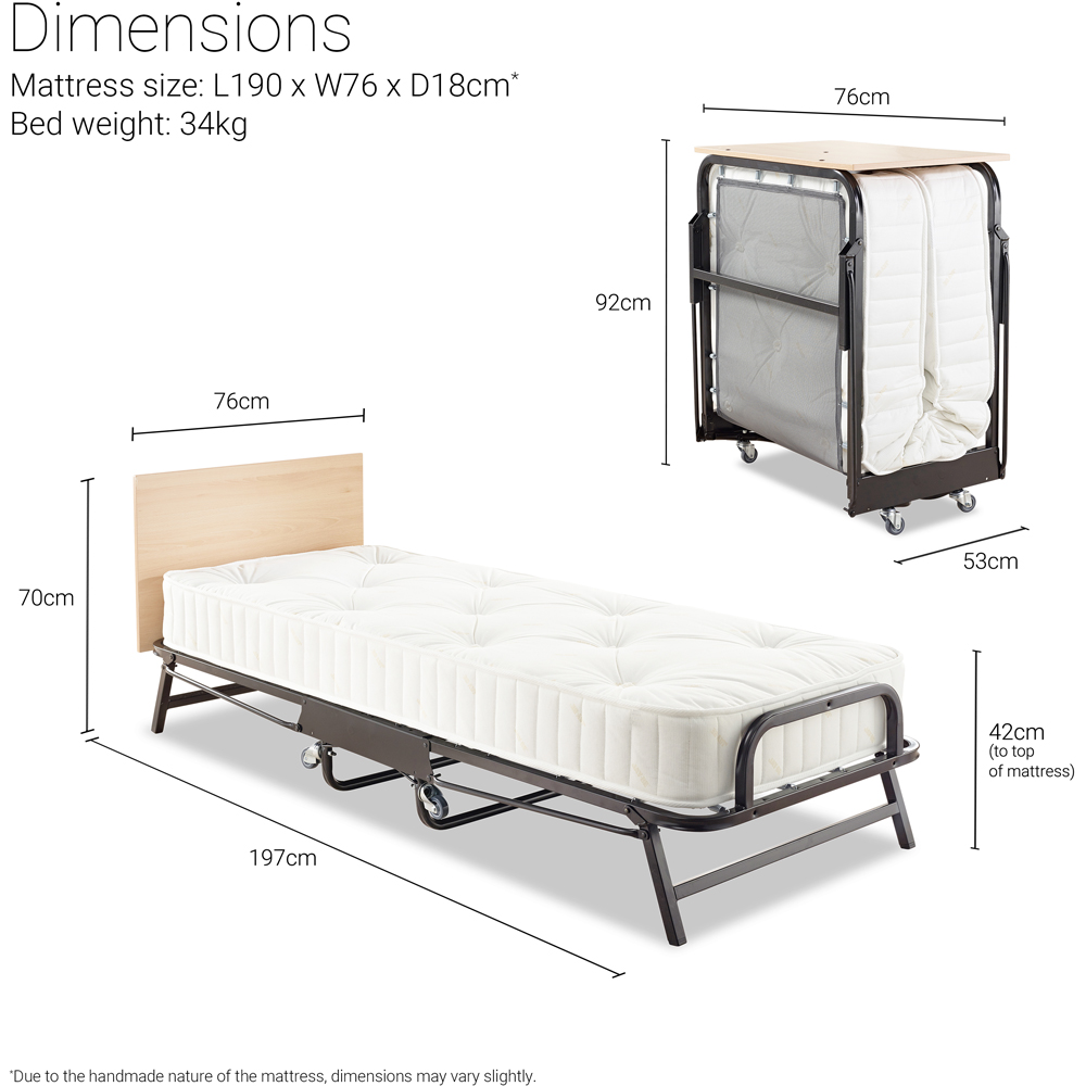 Jay-Be Crown Premier Single Folding Bed with Deep Sprung Mattress Image 9