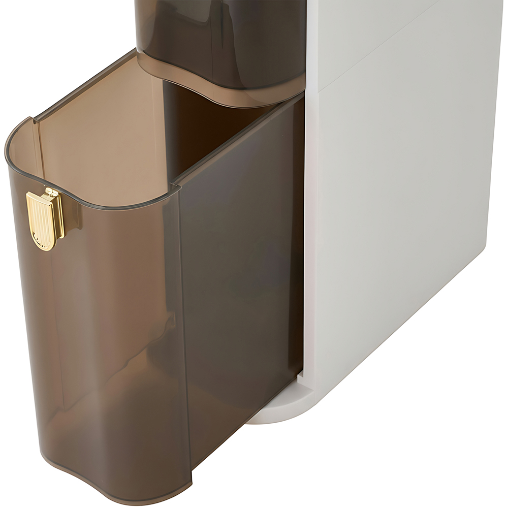 Living and Home Ivory White and Tea Brown Plastic Bathroom Storage Cabinet Image 4