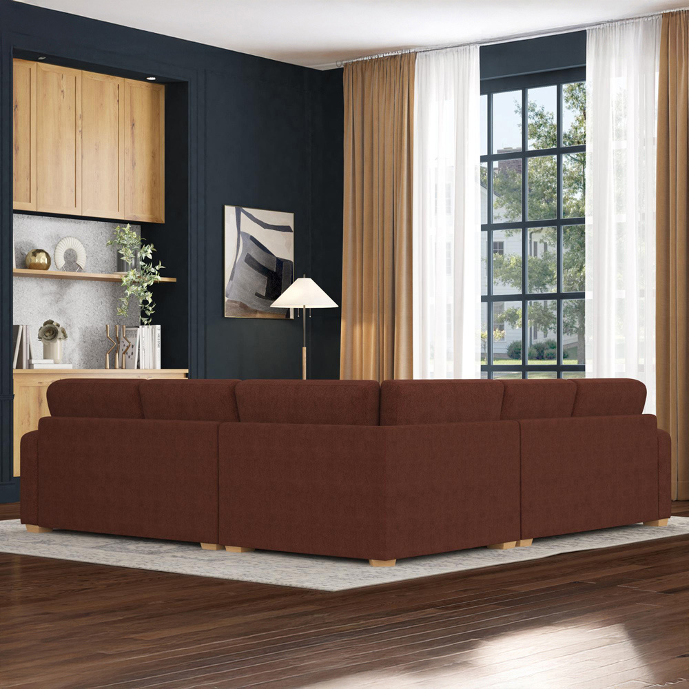 Theadford 4 Seater Venice Brick Fixed Back Corner Sofa Image 6