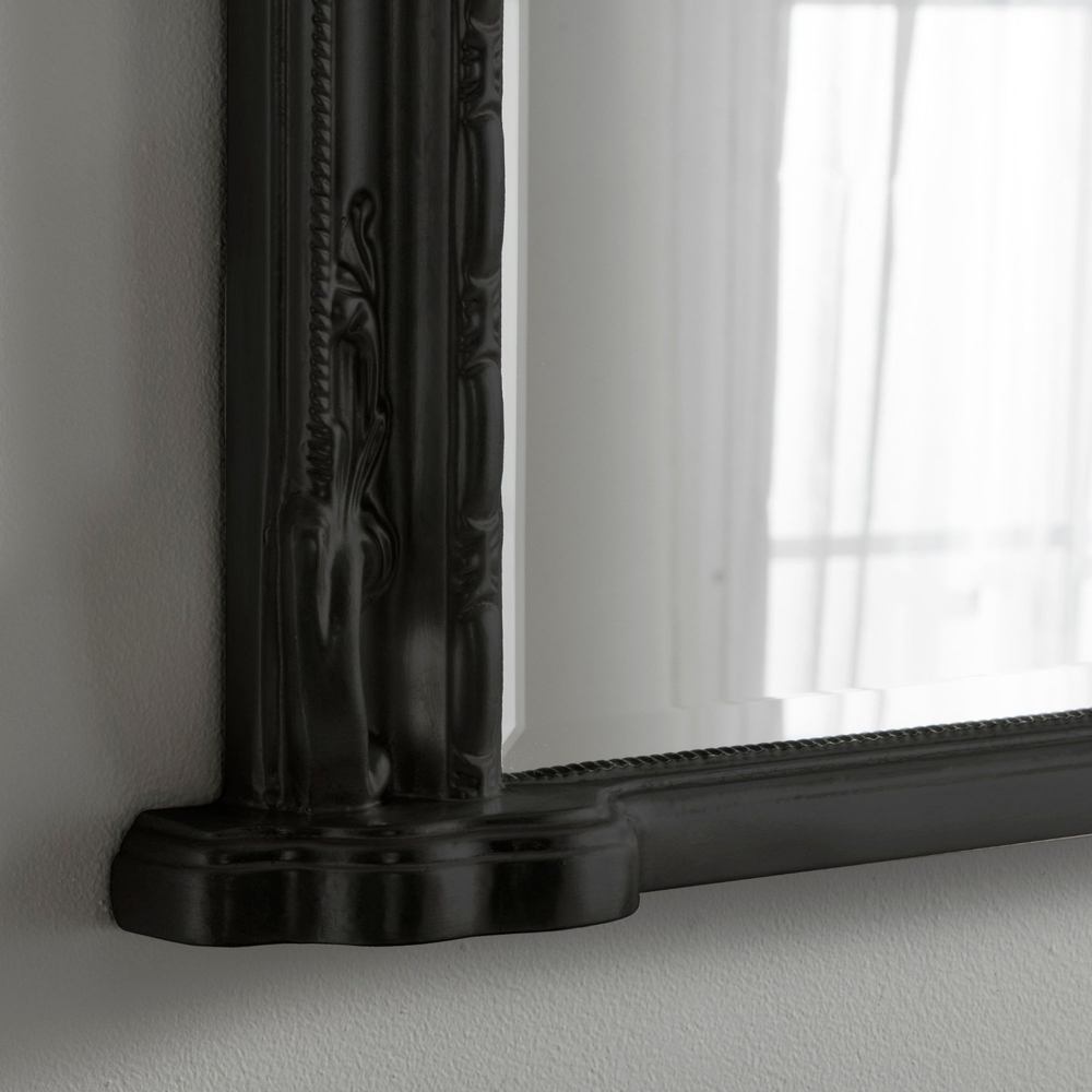 Yearn Victoria Bevelled Black Overmantle Mirror 89 x 127cm Image 3