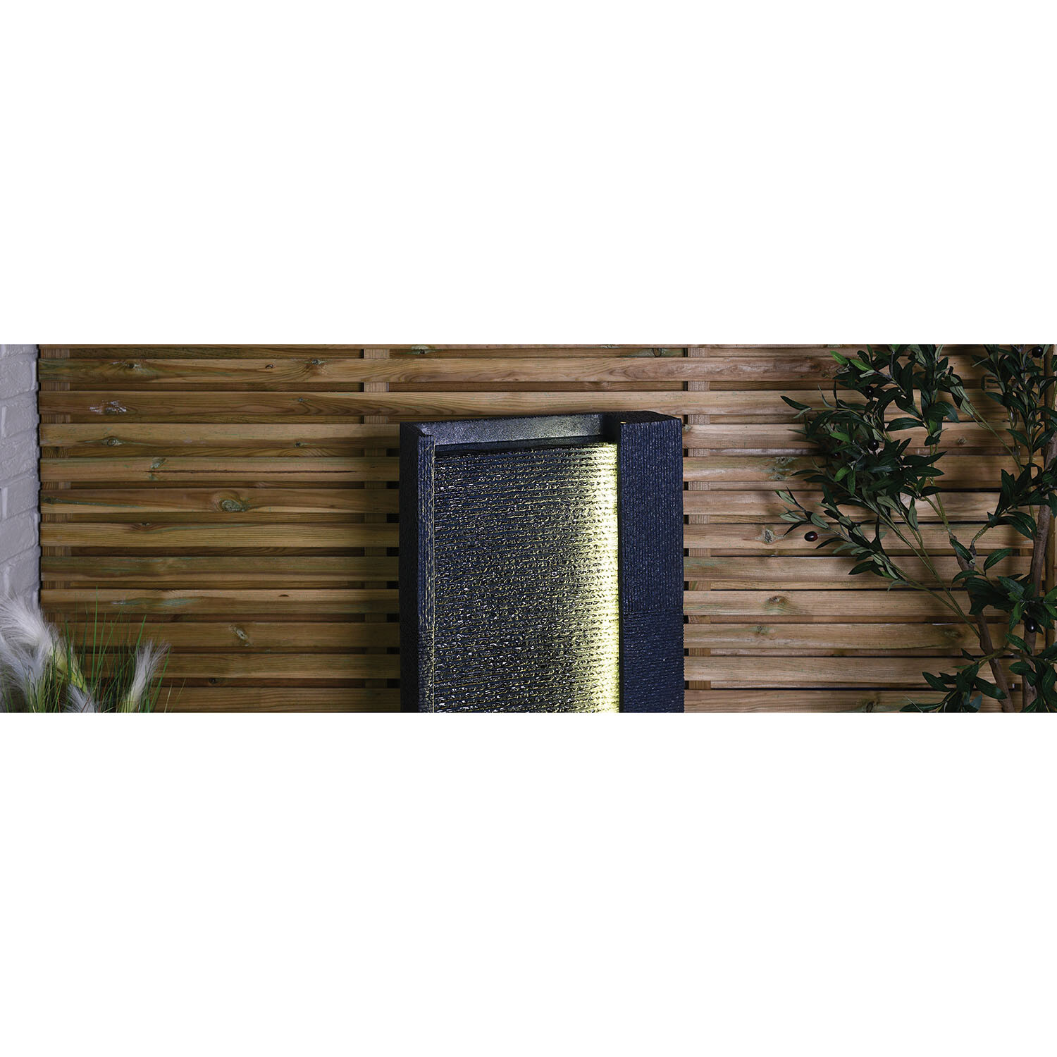 Textured Ripple Wall Water Feature - Grey Image 5