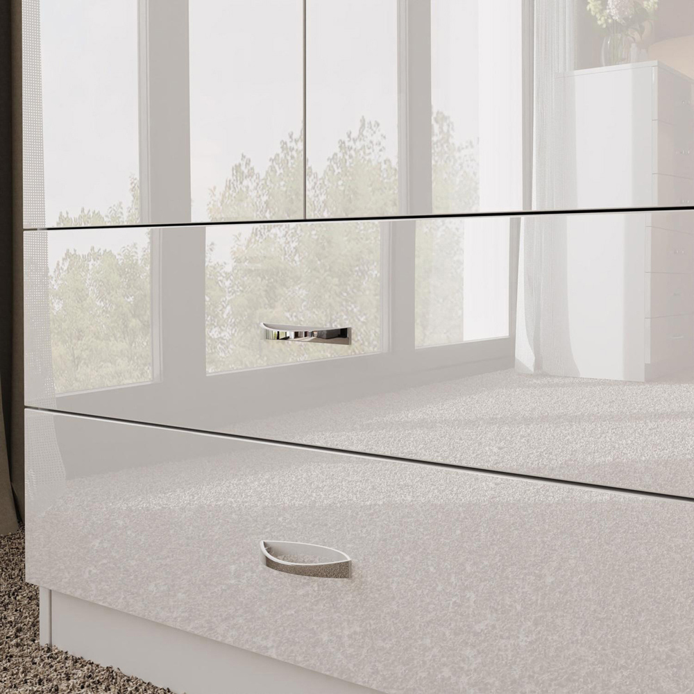 FWStyle Chilton 2 Door 2 Drawer White Gloss Wardrobe Image 4