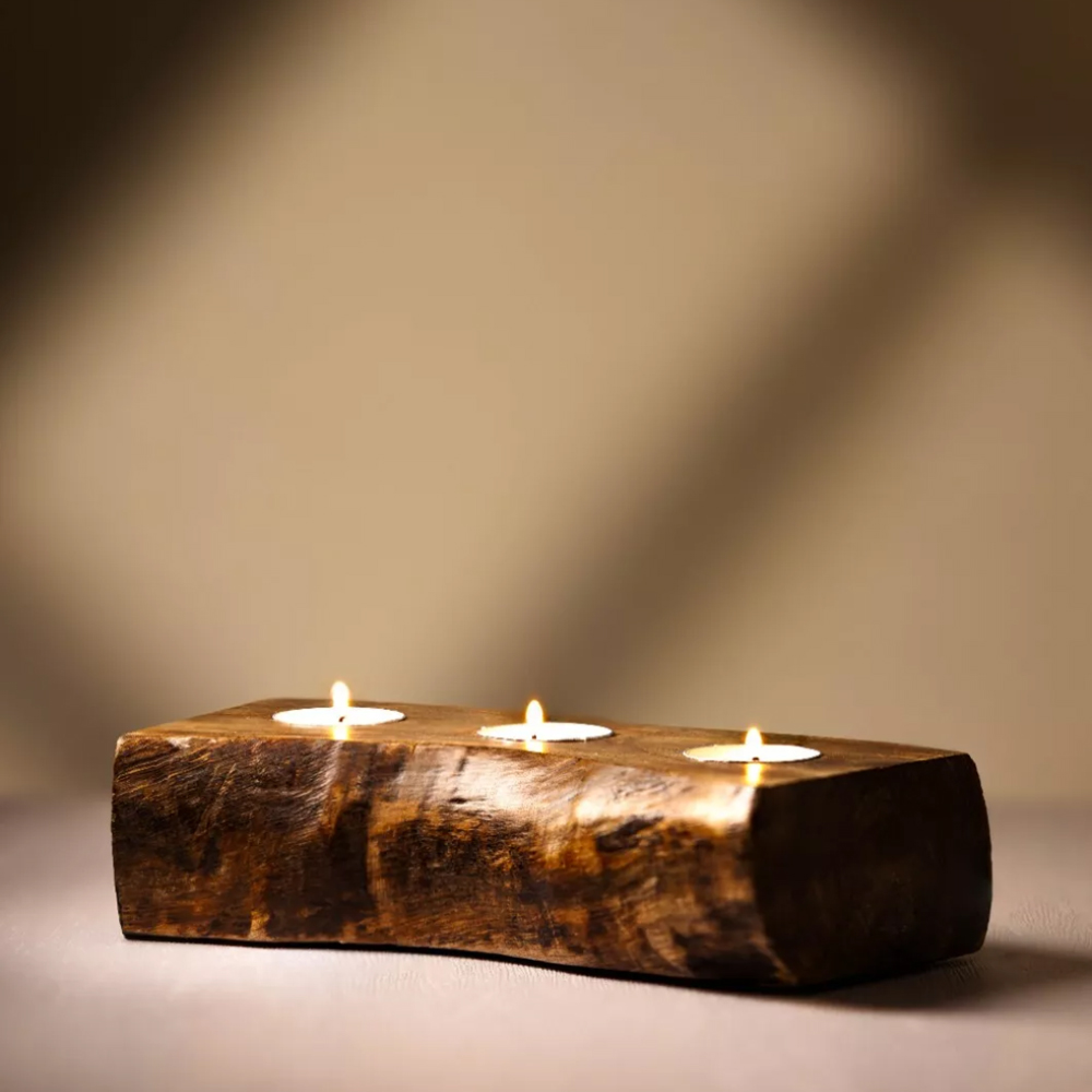Marco Paul Wooden Tealight Candle Holder Image 5