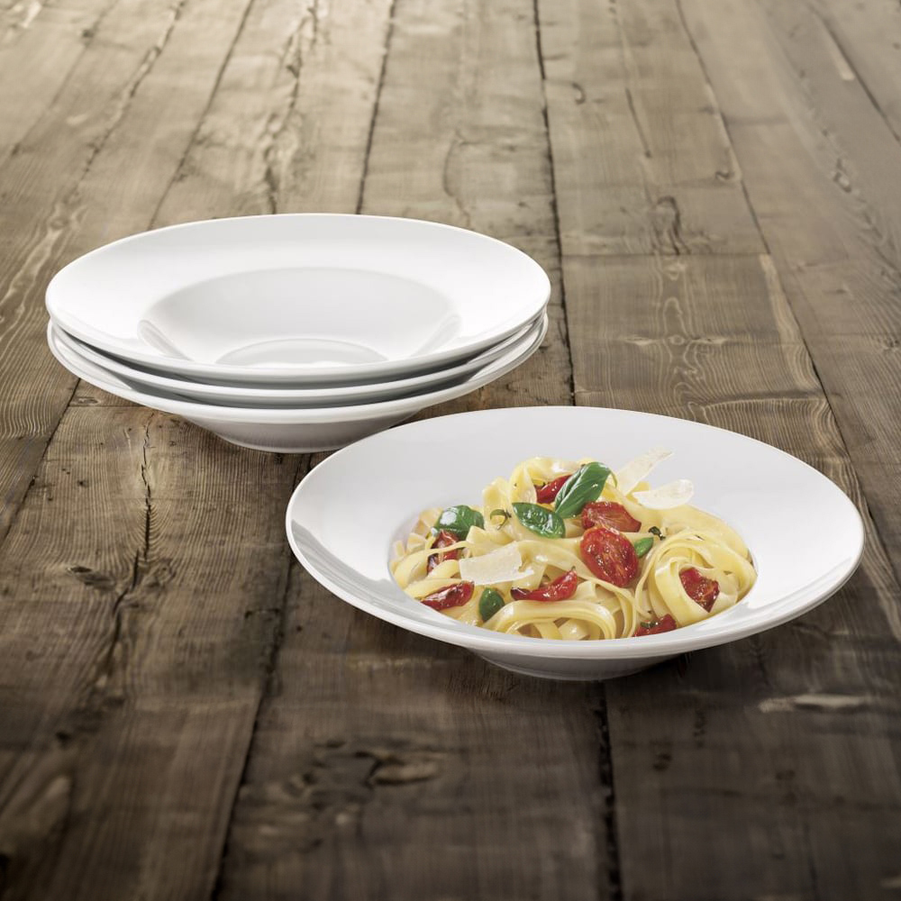 Waterside White 4 Piece Large Pasta Bowls Image 2