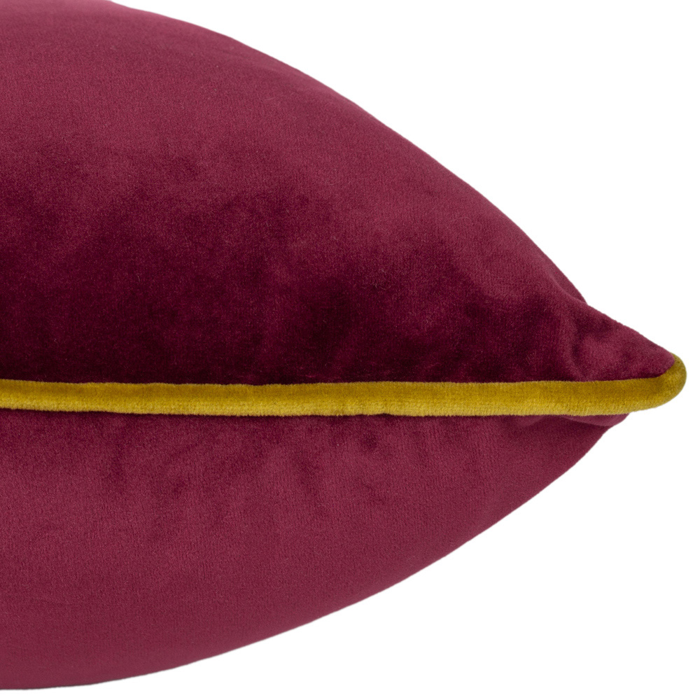 Paoletti Meridian Maroon Moss Velvet Cushion Image 3