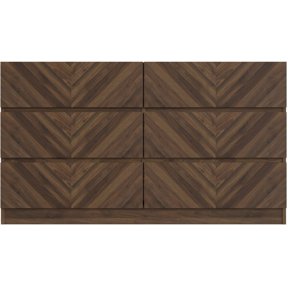 GFW Catania 6 Drawer Royal Walnut Wood Chest of Drawers Image 2